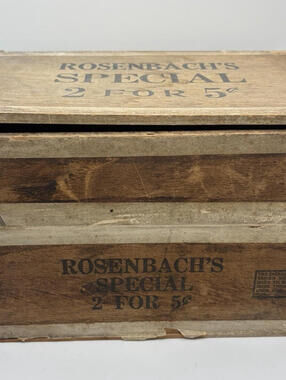 Antique Rosenbach's Special Cigar Box Held 100 Cigars, Box 9x5x5.5 inches